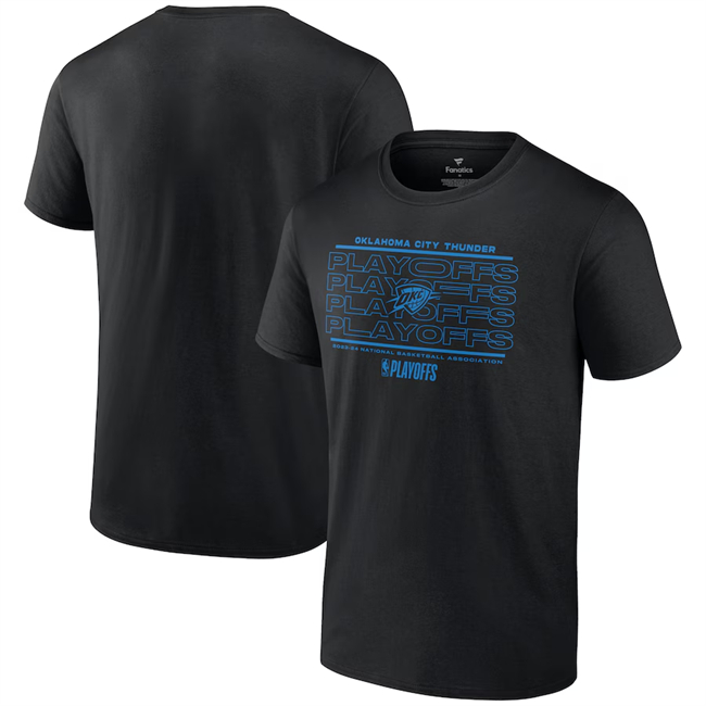 Men's Oklahoma City Thunder Black 2024 Playoffs Fast Break Opportunity T-Shirt